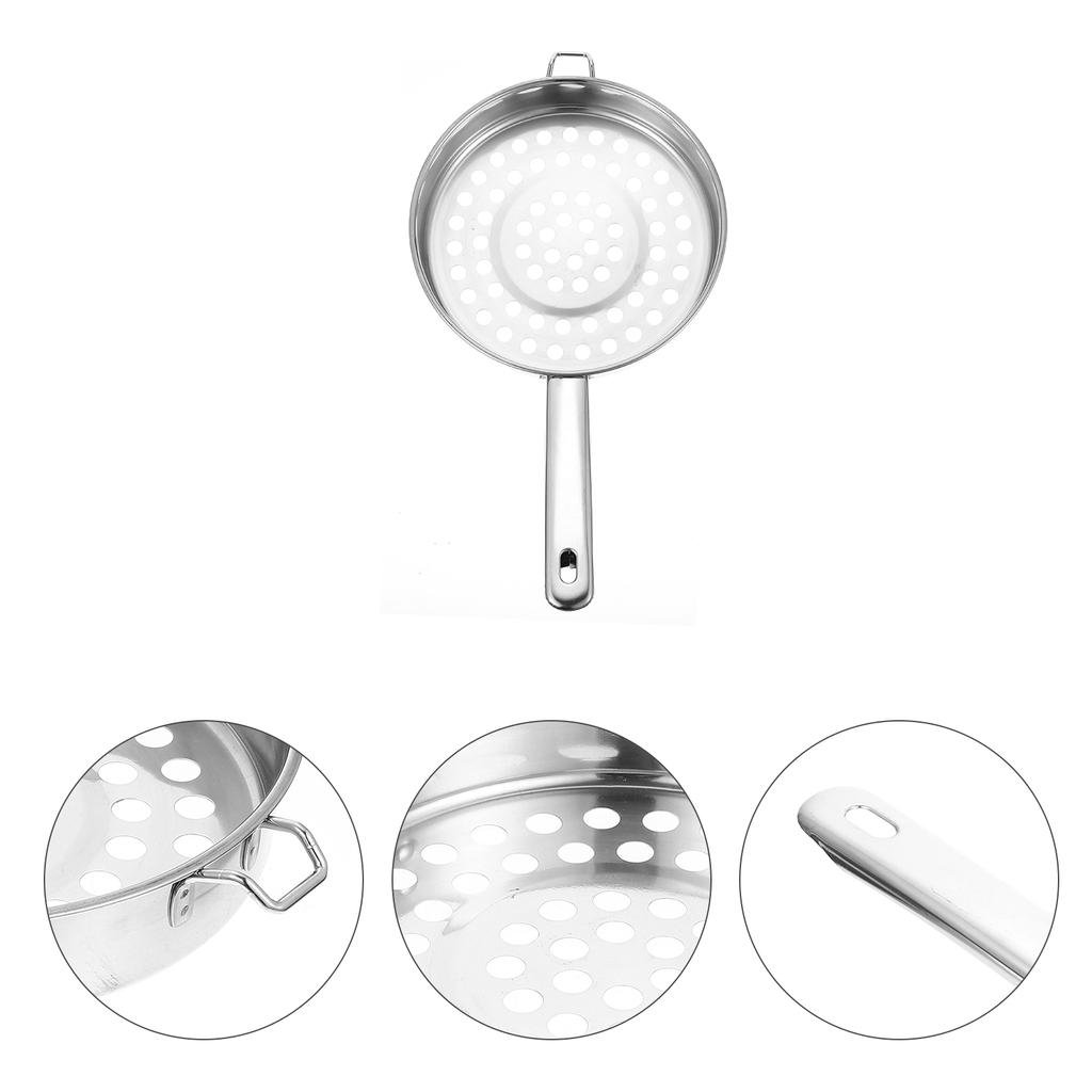 Over Sink Strainer for Oil Big Hole Cold Shrimp Colander Pasta Scoops Food Serving Spoon Large Filter Vegetable Stainless Steel