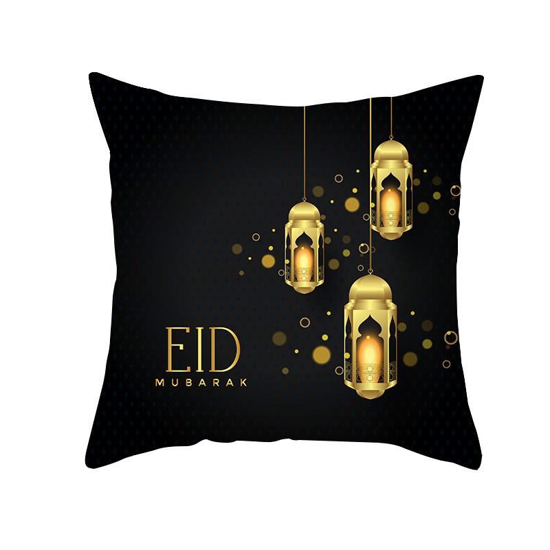 2025 Ramadan Decoration Eid Mubarak Pillowcase Decor for Home Sofa Cushion Cover Islamic Muslim Mosque Pillow Cover Gifts