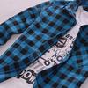 Camicia da Uomo Casual Slim Fit a Quadri con Bottoni Manica Lunga Collo a Revers Top