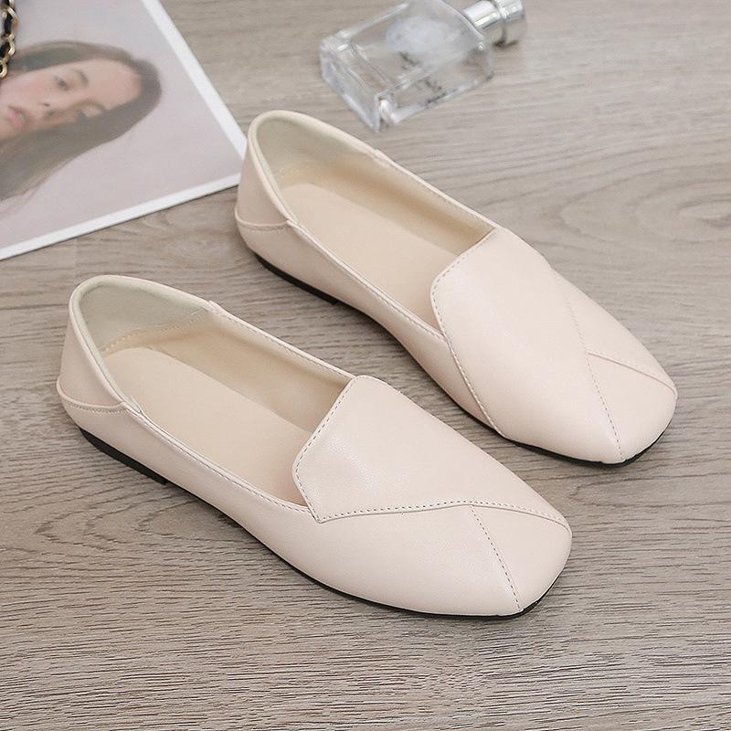 

Small leather shoes women s Doudou shoes new British style flat comfortable Doudou single shoes soft leather low heel shoes 35 чорний