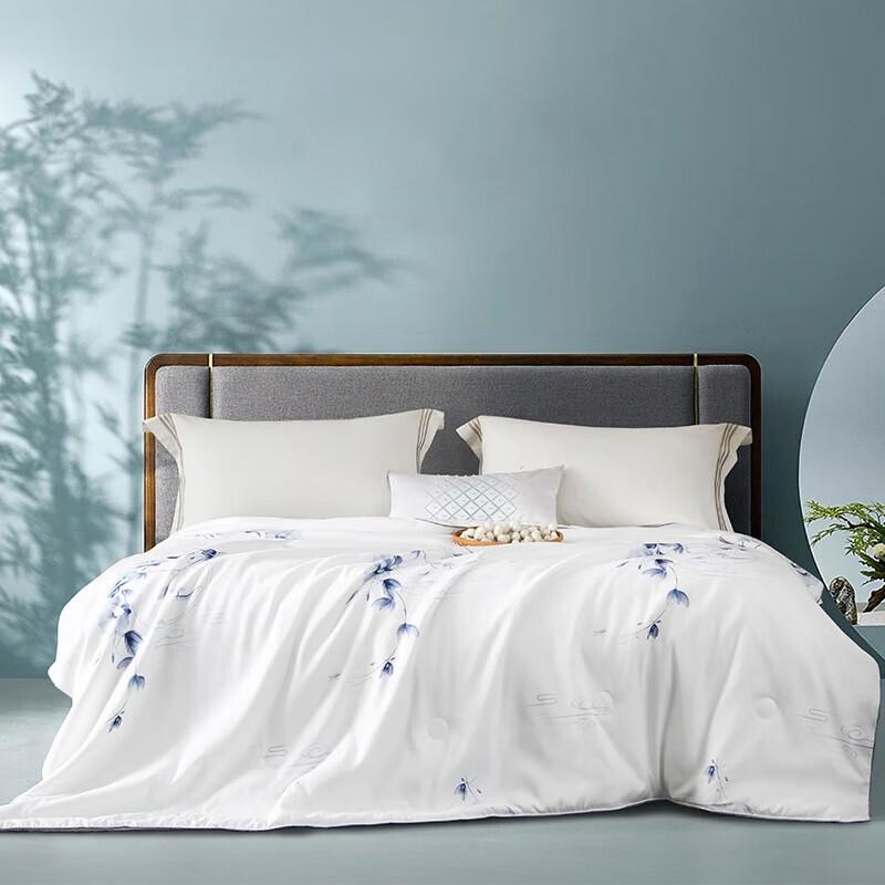 Mengjie Floral Brushed Silk Blend Quilt