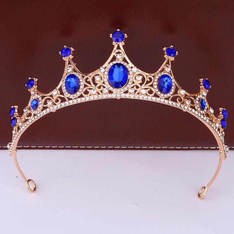 Retro Crown Baroque Bride Crown Tiara Princess Stage Performance Headband Birthday Girl Tiara Hair Accessories