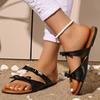 N Nü Age Reduction Bow Flat Slippers Summer Fashion Casual Lightweight Outdoor Sandals