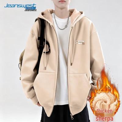 Jeanswest Herren Lammfleece gefütterter Zip-Hoodie