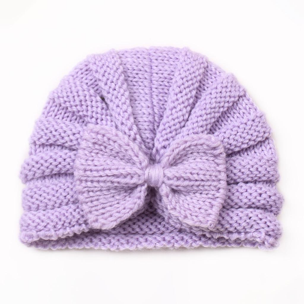 New Autumn/Winter Baby Bow Knitted Wool Hat - European and American Style