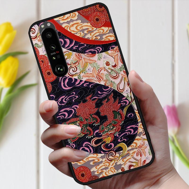 3D Emboss Flower Case For Sony Xperia 10 III Cover Cute Relief Case For Sony Xperia 1 III 5 III 10III Phone Case Coque Fashion