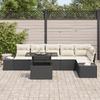 VidaXL Ensemble de canapé de jardin 7 pièces avec coussins noirs en poly rotin 3349193