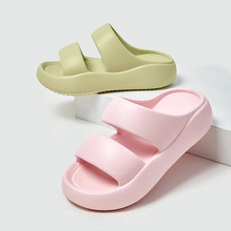 Soft Eva Platform Slippers for Woman Comfy Home Thick Bottom Slides Women 2024 Summer Non Slip Soft  Beach Flip Flops Zapatos