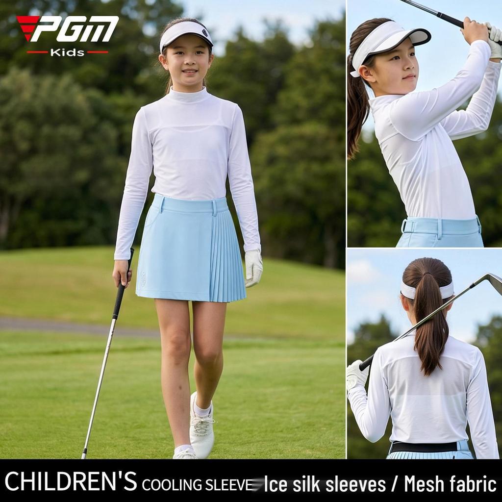 PGM Kids' Summer Ice Silk Sun Protection Long Sleeve Golf Base Layer for Girls
