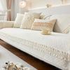 Sofa Cushion Winter Thickened Fleece Cushion Cream Style French Style Lint-Free Sofa Cover Cover Cloth