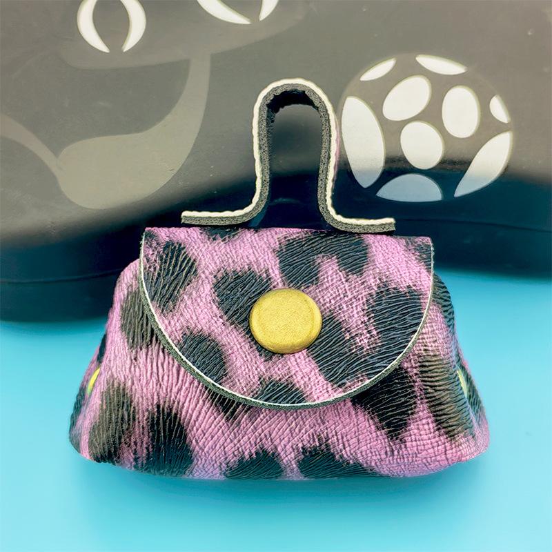 Creative Leopard Print Change Bag Mini Small Bag Pu Leopard Print Leather Sweater Chain Bag Pendant Small Pendant Niche