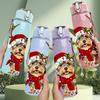 1PC Reindeer Christmas Lights 750ml Color Plastic Sports Water Bottle Leakproof Flip Straw Lid Suitable for Sports Office Home Use