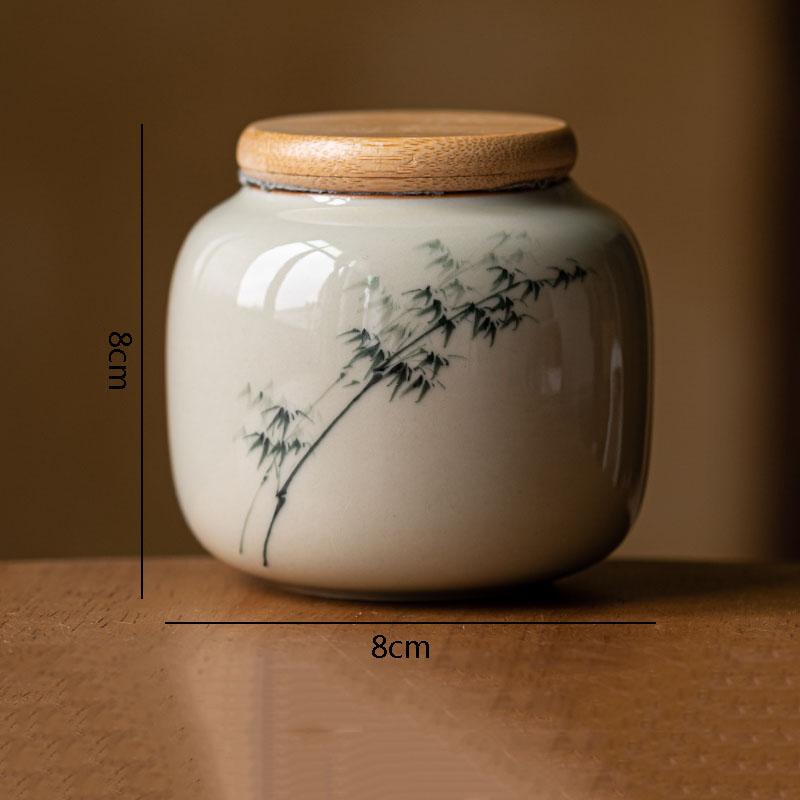 Vintage Ceramic Tea Cans Creative Hand-painted Pattern Tea Box Sealed Storage Jar Candy Jars Household Teaware Accessories