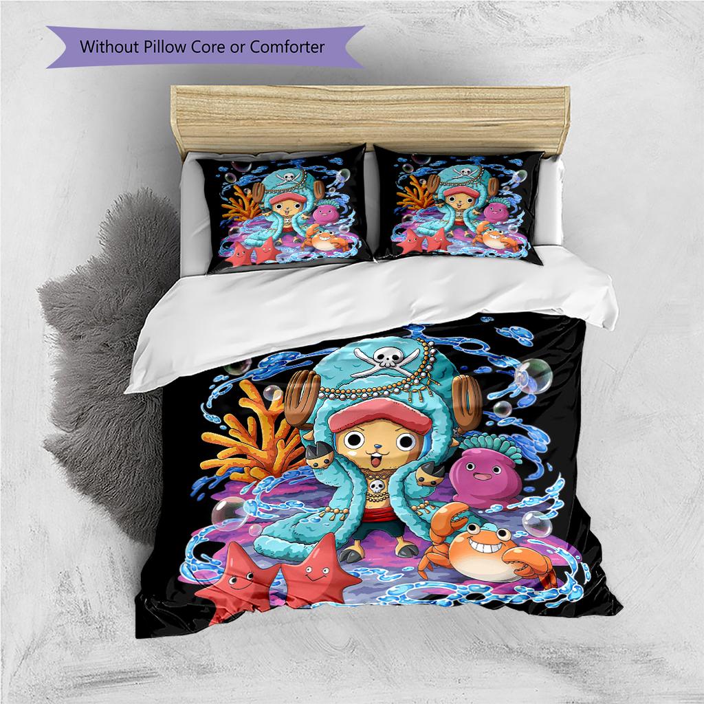 Cartoon Pattern Bedding Quilt Set Quilt Cover Pillowcase Home Decoration Birthday Gift (1 * Duvet Cover + 2 * Pillowcase, Without Core)