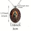 A vintage Christian Ephesians 6:10 pendant necklace featuring God fully armed, made of time-worn gemstone glass, suitable for both men and women.