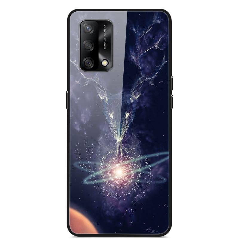 For OPPO A74 4G Case Tempered Glass Hard Phone Case Luxury Case for OPPO A74 5G A 74 Protective Bumper Shockproof Funda Coque
