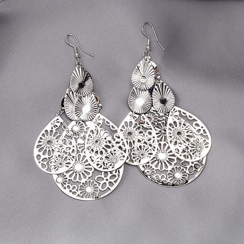 Fashion Round Star Pendant Long Tassel Earrings For Women Girls Simple Style Geometric Shaped Stud Ear Jewelry Party Gifts
