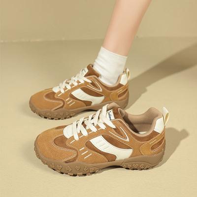 Thick-soled Heightening Agan Shoes for Women's Dad Casual Sports Shoes for Women's Spring 2025 New Fashionable Retro German Training Shoes