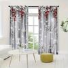 Set Of 2 Jit Snowflake Berries Printing Curtain Polyester Drapes Winter Christmas Window Decor Home Dec With Rod Pocket Blackout