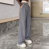 Si Baishe Women's Fleece-Lined Drawstring Wide-Leg Casual Pants