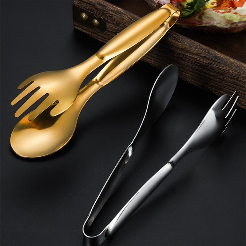 Non-Slip Stainless Steel Food Tongs Meat Salad Bread Serving Clip For Barbecue Steak Frying Shovel Buffet Clamp Cooking Utensils