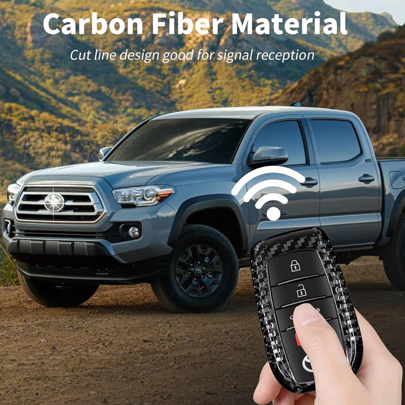 Key Cover for Toyota Tundra Carbon Fiber Key Shell Protector Case for Toyota Tundra Sequoia Venza Sienna RAV4 Accessories 2024