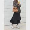 Women's Irregular Skirt Pants: Unique Multi-Layer Design, Large Size, Fake Two-Piece Style