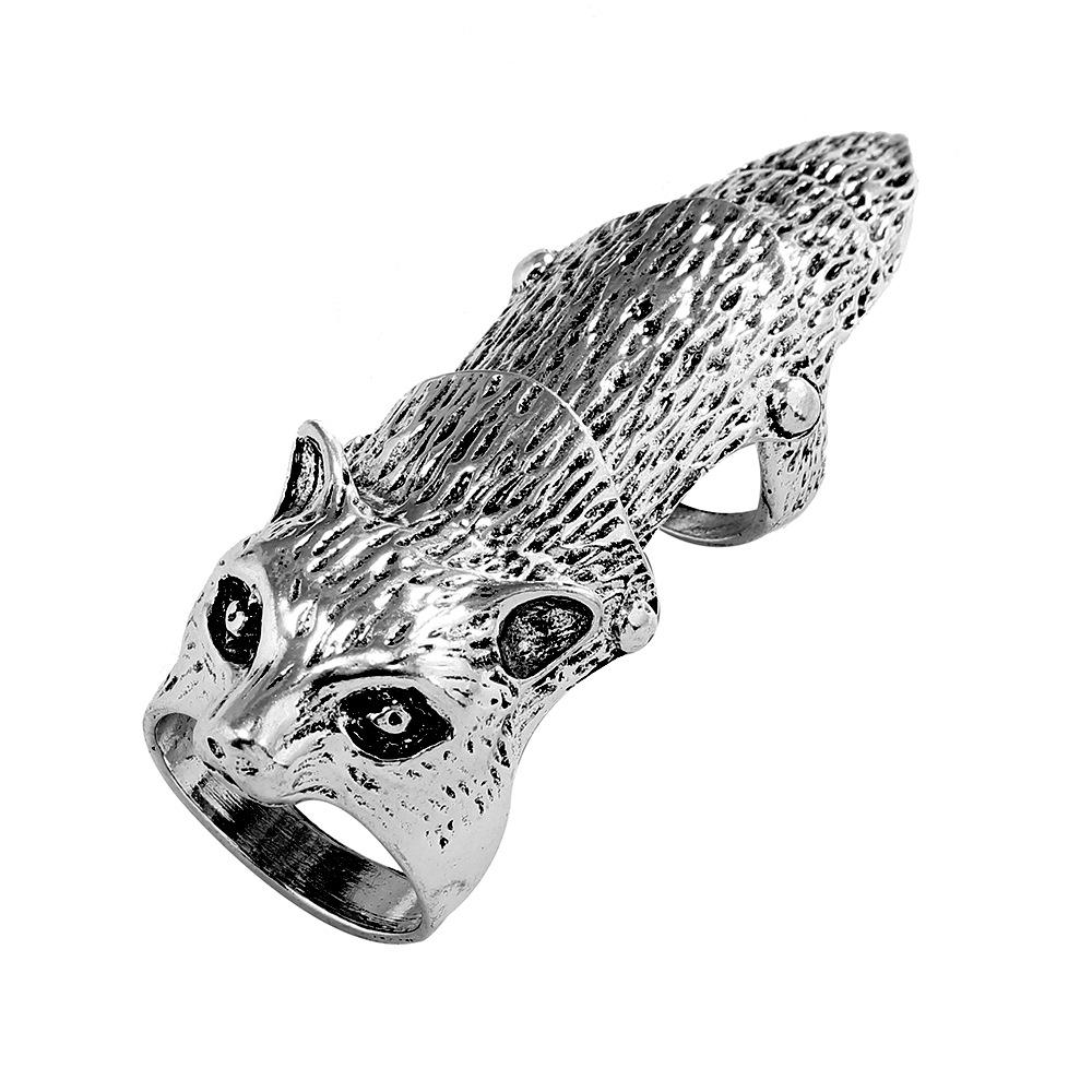 Alloy Retro Punk Style Long Ring Personalized Rock Skull Dragon Joint Ring