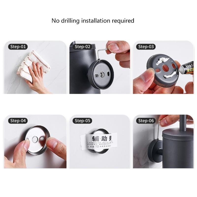 Wall Mounted Toilet Bowl Brush Soft Bristles Toilet Cleaning Brush With Holder Deeply Cleaning Toilet Brush Easily Use