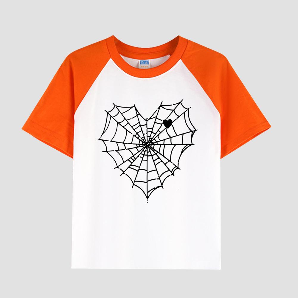 Girls' Short Sleeve Cotton T-Shirt with Printed Floral Design, Round Neck, Children's Casual Fashion Top for Summer
