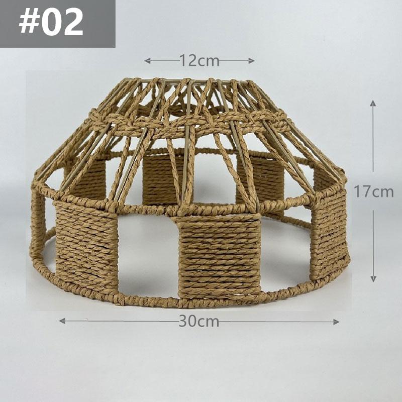 14 Styles Natural Woven Lampshade Vintage Hanging Pendant Lamp Shade Rattan Chandelier Café Restaurant Lighting Home Art Decor