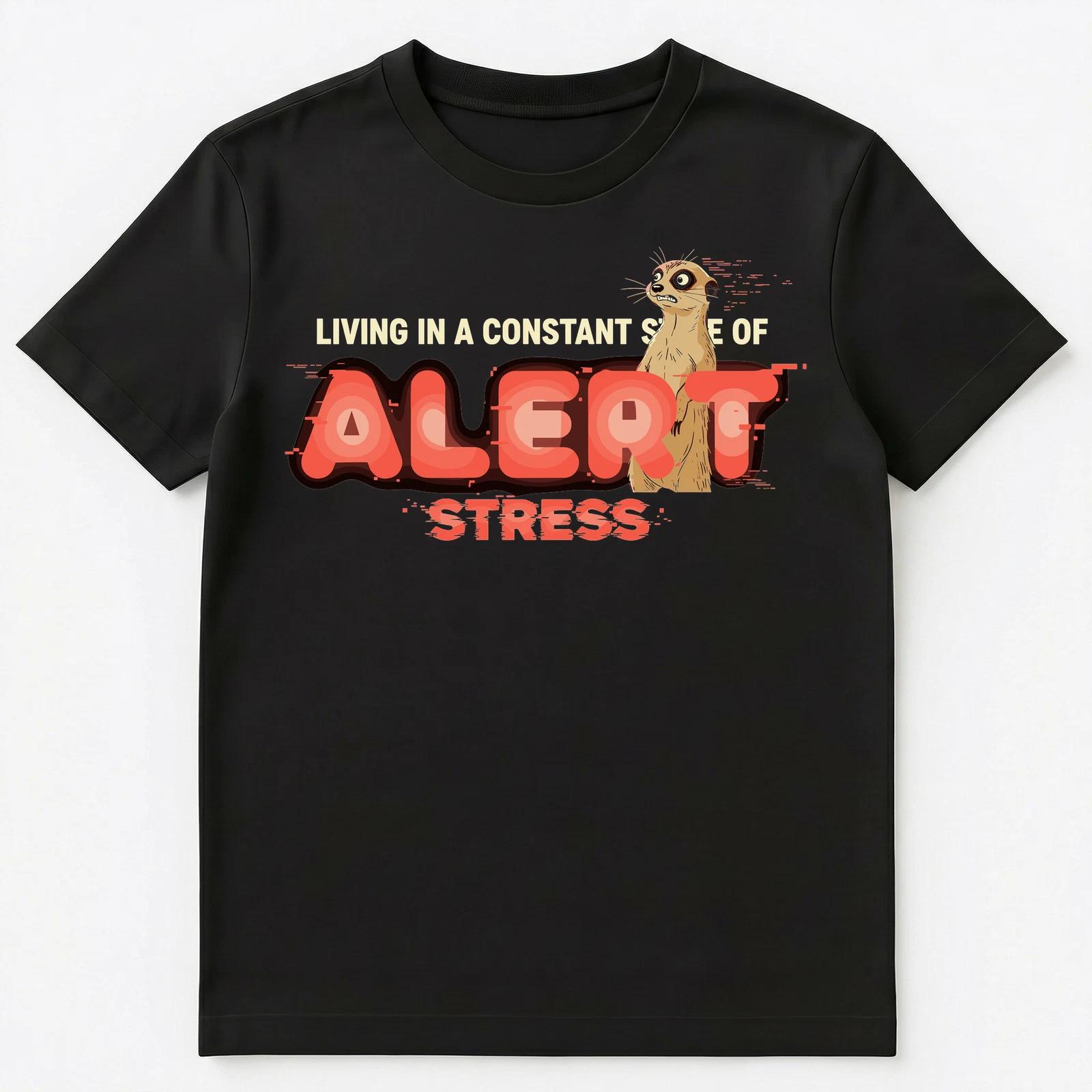 

Stressful Meerkat Constant Alert State Humor Unisex T-Shirt S