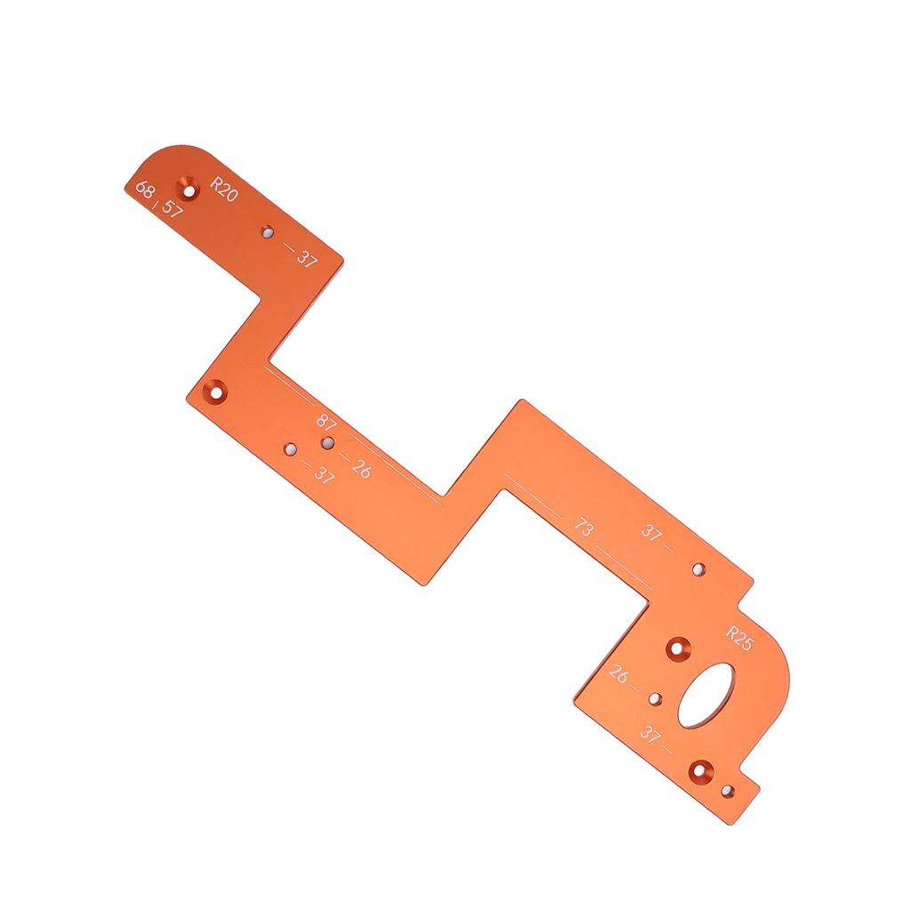 Schrankgriff Nutfrässchablone 3 Größen 6MM Dicke Aluminiumlegierung R20 R25 Doppelter Bogenwinkel U-Form