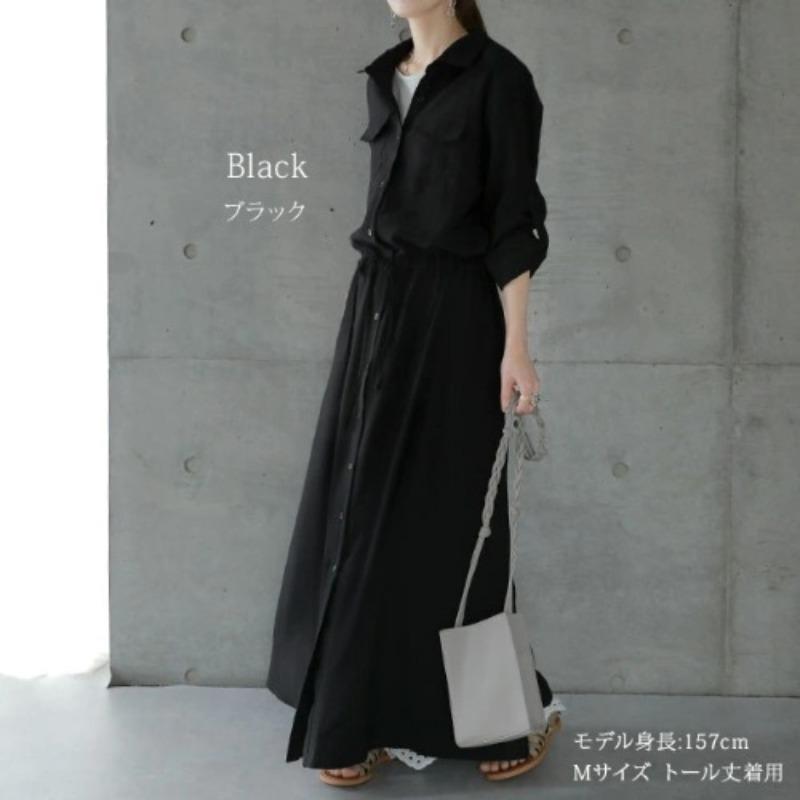 BITCED Fashion Spring Autumn Solid Color Print Long Sleeve POLO Neck Casual Dresses