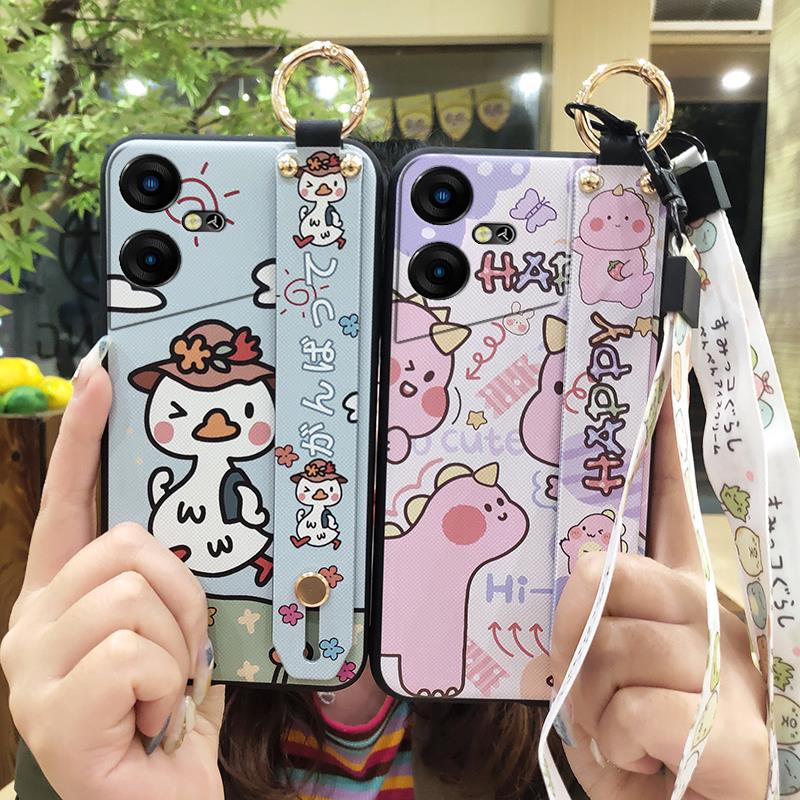 Back Cover Cute Phone Case For Tecno Pova Neo3/LH6N Protective Waterproof Cartoon Silicone Ring Anti-dust Soft case