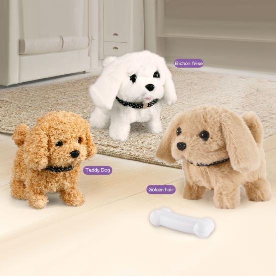1 Set Kids Electronic Plush Dog Toy Walking Interactive Puppy Rabbit Cat Plushie Toy Toddlers Boys Girls Educational Simulation Animal Toy