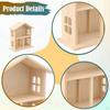 Wooden Desktop Organizer Shelf Figurine Display Box Sturdy Wood Small House Shaped for Craft