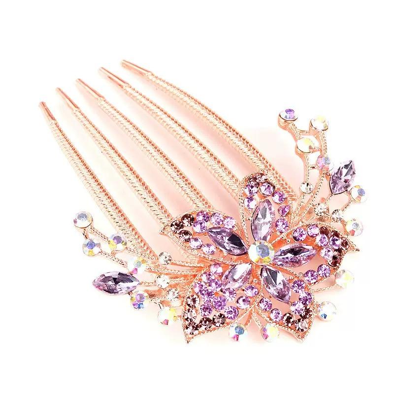 Best Seller Alloy Rhinestone Hair Comb - Korean Style Crystal Hairpin Gift for Updo Ponytail