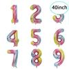 Thin Body 40-Inch Large Digital Aluminum Film Balloon 42-Inch Digital Balloon Birthday Party Decoration Helium Balloon Floating In The Air