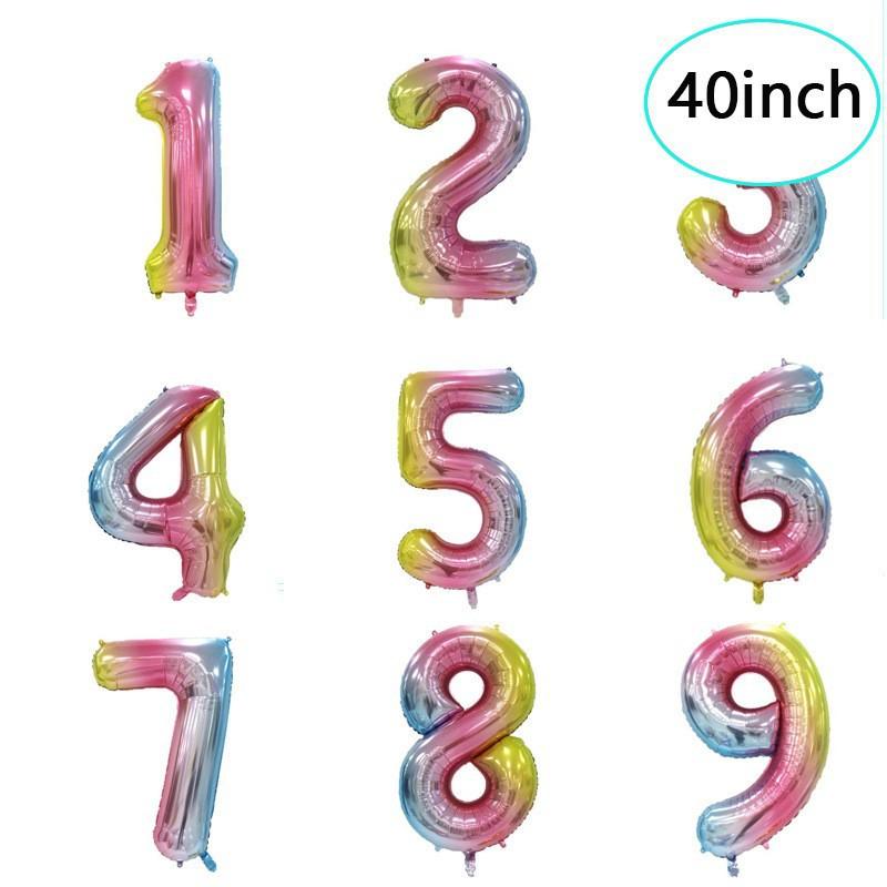 Thin Body 40-Inch Large Digital Aluminum Film Balloon 42-Inch Digital Balloon Birthday Party Decoration Helium Balloon Floating In The Air