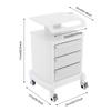 Beauty Trolley Cart ABS Mobile Storage Organizer with 3 Drawers, 30kg Load & 4 Wheels for Salon Clinic Spa