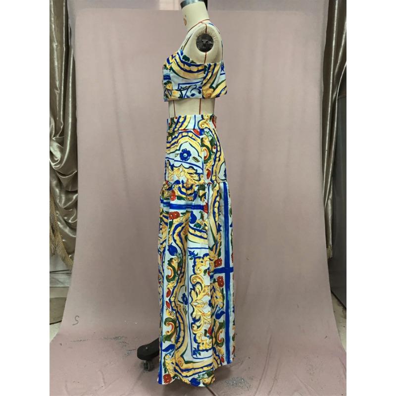 Women's Summer Temperament Halter Printed Casual Beach Dresses