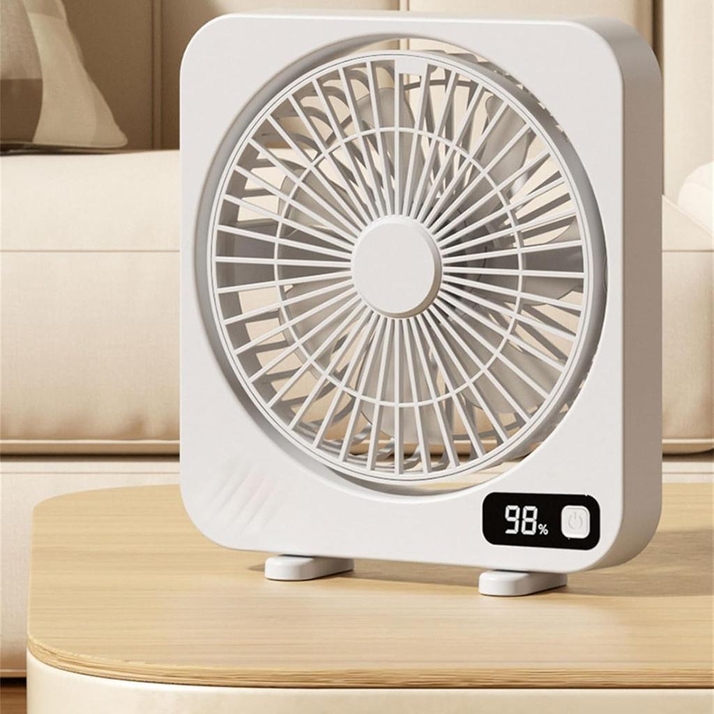 Rechargeable 1200mAh Desktop Fan for Bedrooms Offices 360 Degree Oscillating Portable Table Cooling Device Portable Rechargeable