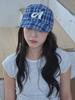 Olinkeompeulliteu A Logo Check Pillbox Cap (Blue Check)