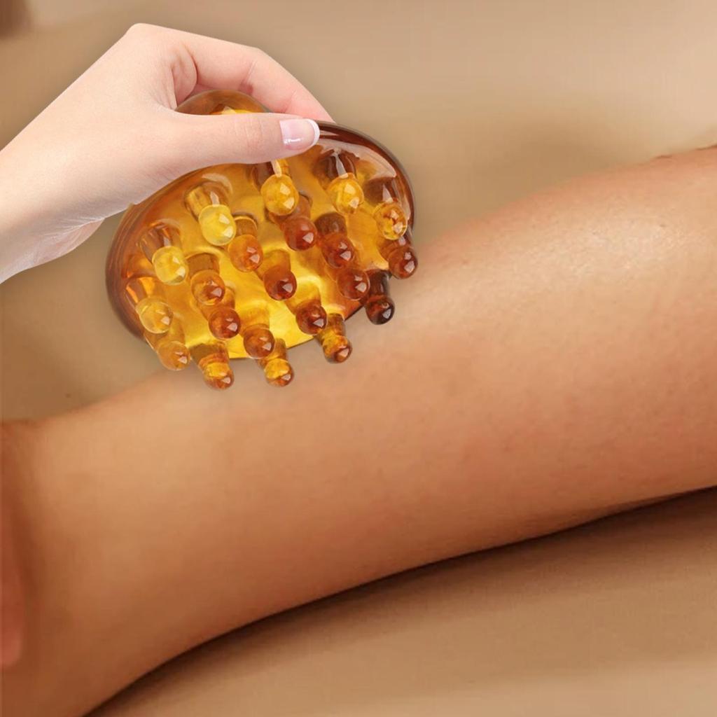 Manual Massage Comb Handheld Travel Ergonomic Versatile Portable Round Scalp Massager Full Body Massage Tool for Thigh Back Neck