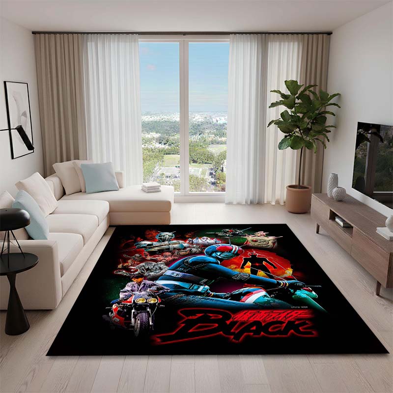 3D Printed Kamen Rider Rug, Suitable for Living Room, Bedroom, Table, Kitchen Doorway, Children's Non-slip Floor Mat.