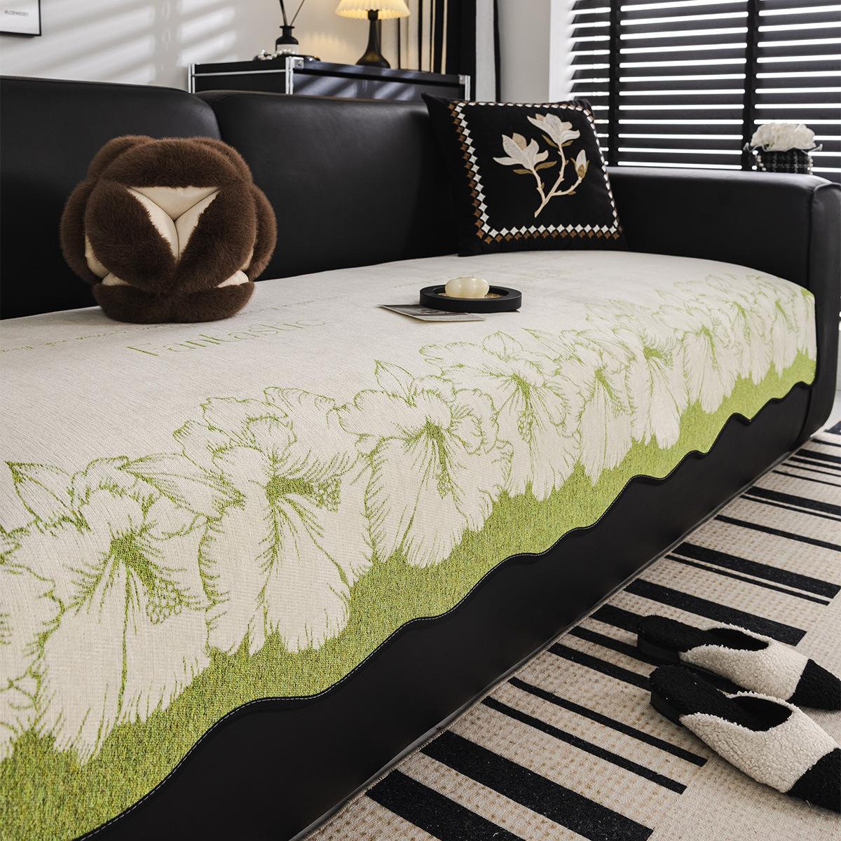 

Light Luxury Chenille Special-Shaped Sofa Cushion High-Grade Non-Slip Seat Cushion Universal In All Seasons Irregular Straight Row Cover 90*90cm