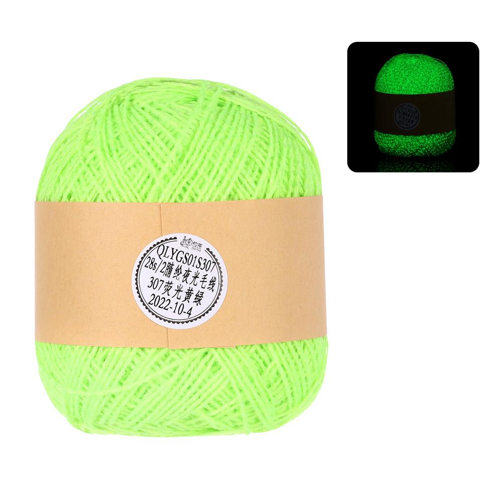 Coarse Count Luminous Yarn Glow in the Dark Hand Knitted Knitting Wool Yarn Polyester Fluorescent DIY Sewing Accessories