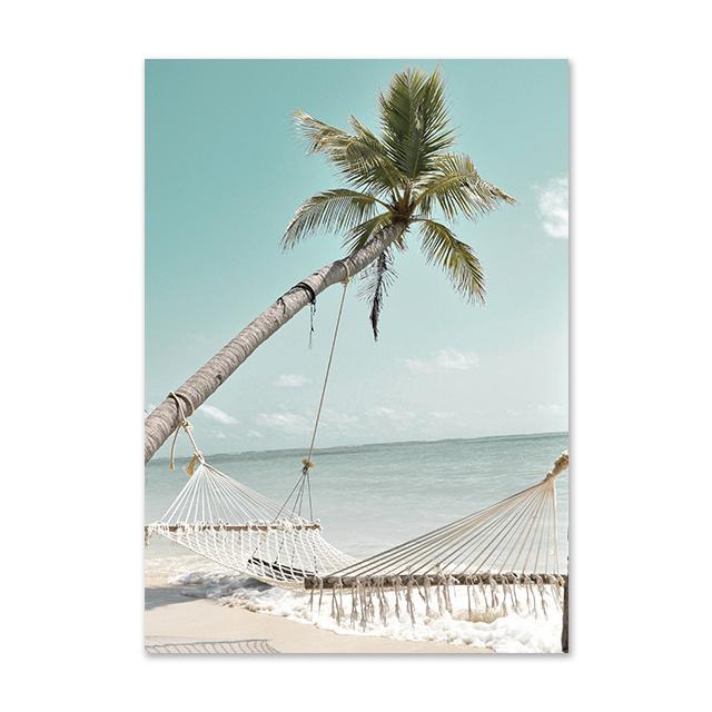 Nordische Meer Landschaft Strand Palme Surf Riff Wand Kunst Malerei Leinwand Druck Wand Poster Drucke Wand Bilder Hause Dekoration
