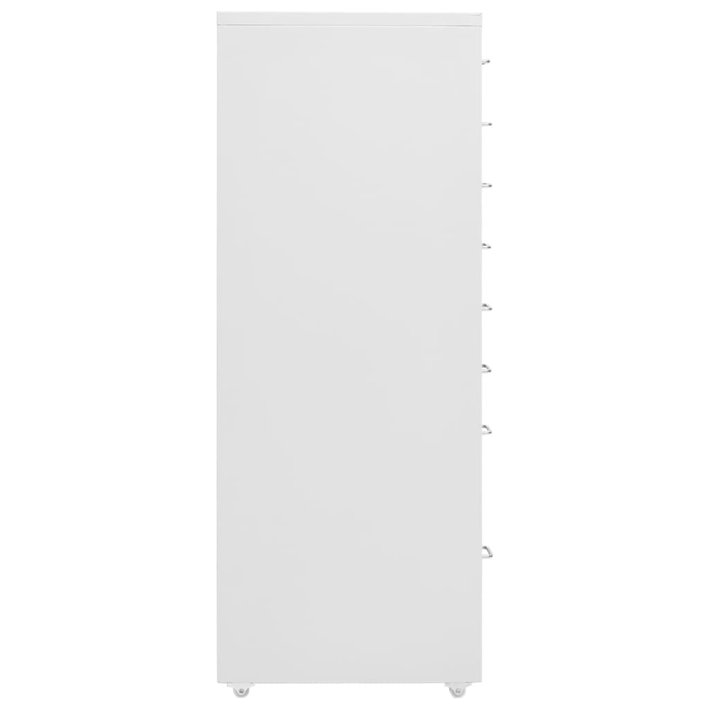 Grey Filing Cabinet with Casters 28 x 41 x 109 cm Metal